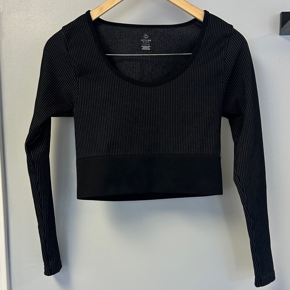 Offline by Aerie Cropped Long Sleeve Workout Top